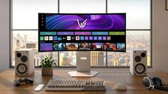 Monitor LG UltraGear OLED Smart de 34 polegadas integra games e streaming