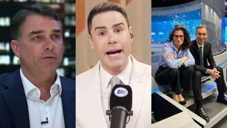 Flávio Bolsonaro, Luiz Bacci, Renata Vasconcellos e César Tralli (Reprodução/TV Globo/Youtube)