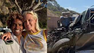 Surfista brasileiro Victor Bernardo e a esposa americana Johnni sofreram um acidente nos Estados Unidos