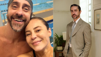 Paolla Oliveira surgiu nos bastidores de seu novo trabalho ao lado de Felipe Abib
