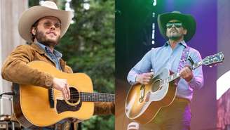Charley Crockett (esquerda) e Evan Felker (direita) se apresentaram juntos no espaço de country Cain's Ballroom (Fotos: Steve Jennings/Getty Images e John Shearer/Getty Images for Pilgrimage Music & Cultural Festival)