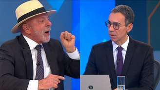 Lula e César Tralli no Jornal Nacional (Reprodução/TV Globo)