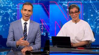 César Tralli e Renata Vasconcellos no Jornal Nacional