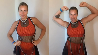 Tenista Aryna Sabalenk usa look com transparência para o US Open
