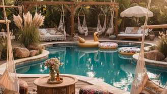 Piscina boho chic: aprenda a criar um lounge despojado na área externa