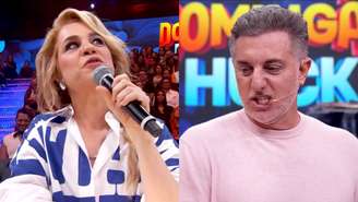 Isabel Teixeira e Luciano Huck no Domingão (Reprodução/TV Globo)