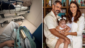 Juliano Cazarré e Letícia Cazarré com filha Maria Guilhermina, de 4 anos.
