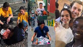 Conheça 3 ações sociais inspiradoras de Bruna Marquezine e Shawn Mendes, incluindo entregas de marmitas e projetos no exterior