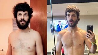 Diogo Defante mostrou o antes e depois da transformação física nas redes sociais —