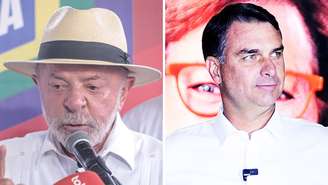 Luiz Inácio Lula da Silva (PT) e Flávio Bolsonaro (PL)