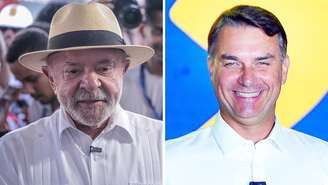 Luiz Inácio Lula da Silva (PT) e Flávio Bolsonaro (PL) estão em empate técnico na pesquisa