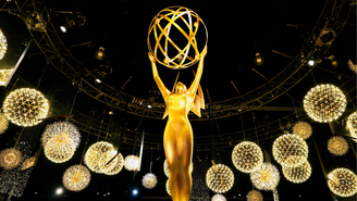 Estatueta do Emmy durante a prévia da 77ª edição do Primetime Emmy Awards no Peacock Theater, em setembro de 2025