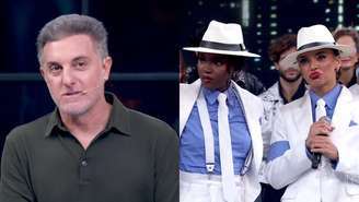 Luciano Huck, Kenya Sade e Giovana Cordeiro na Dança dos Famosos, do Domingão (Reprodução/TV Globo)
