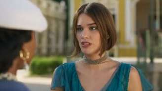 Em A Nobreza do Amor Virginia descobre segredo de Alika. (Imagem: Reprodução / Globo)