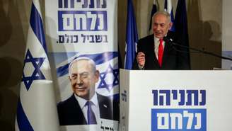 O primeiro‑ministro israelense Benyamin Netanyahu faz uma declaração à imprensa, em Jerusalém, em 8 de setembro de 2026.