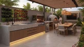 Guia explica materiais, equipamentos e layout ideais para montar uma cozinha gourmet eficiente no quintal