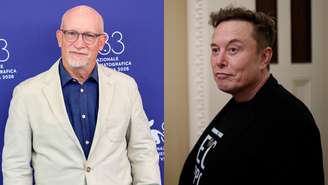 Alex Gibney (esquerda) e elon Musk (direita) (Fotos: Elisabetta A. Villa/Getty Images e Andrew Harnik/Getty Images)