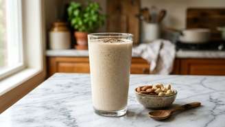 Essa bebida nutritiva combina grãos rústicos e cardamomo para um café da manhã revigorante.