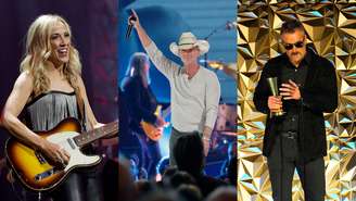 Da esquerda para a direita: Sheryl Crow, Kenny Chesney e Eric Church (Fotos: Jason Kempin/Getty Images for ACM, Jason Kempin/Getty Images e Mickey Bernal/Getty Images)