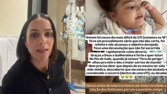 Letícia Cazarré relata complicação com Maria Guilhermina durante internação na UTI