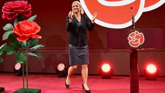 A líder social-democrata Magdalena Andersson, em Estocolmo, em 13 de setembro de 2026.