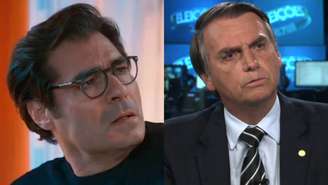 Thiago Lacerda e Jair Bolsonaro (Reprodução/TV Globo)
