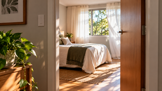 Por que deixar a porta do quarto aberta durante o dia? Conheça os possíveis efeitos na renovação do ar, no conforto térmico e no controle da umidade.