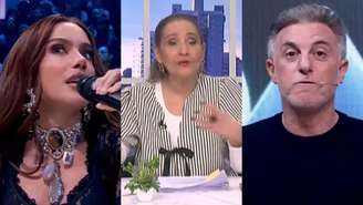 Anitta, Sonia Abrão e Luciano Huck (Reprodução/TV Globo/RedeTV!)