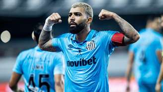 Gabigol comemora gol marcado contra o Remo, pela 28ª rodada do Campeonato Brasileiro de 2026 - 