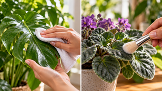 Água e pano macio são suficientes para muitas plantas ornamentais. Saiba como limpar folhas lisas, delicadas ou peludas sem causar danos.