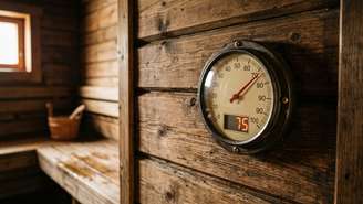 Manter a sauna entre setenta e oitenta graus garante conforto e economia financeira.