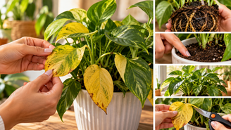 Sua planta está com folhas amarelas? Entenda como diferenciar excesso de água, falta de luz, drenagem ruim e deficiência de nutrientes.