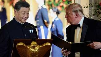 Trump e Xi participam de um jantar na Casa Branca