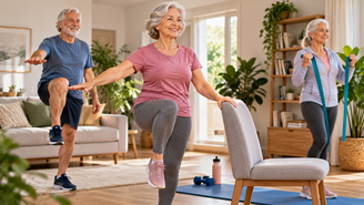 Veja como trabalhar força e equilíbrio depois dos 65 anos com exercícios simples, apoio firme e progressão gradual, conforme a capacidade de cada pessoa.