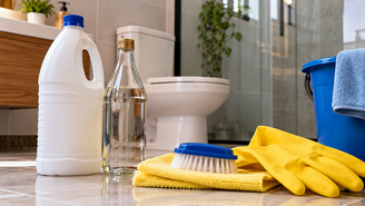 Por que água sanitária e vinagre são perigosos juntos? Entenda a reação química, os riscos dos vapores e como limpar o banheiro com mais segurança.