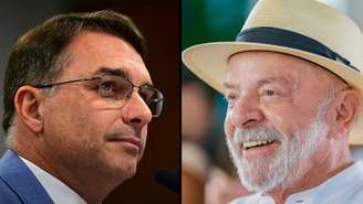 Flávio Bolsonaro e Lula (Reprodução Internet)