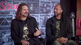 Felipe Andreoli e Marcelo Barbosa, membros do Angra, em entrevista à Rolling Stone Brasil
