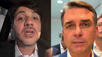 Renan Santos e Flávio Bolsonaro (Reprodução/Instagram)