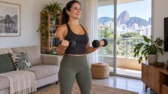 A carga deve permitir controle sem balançar o tronco durante o exercício.