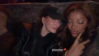Ludmilla se encontra com Hailey Bieber