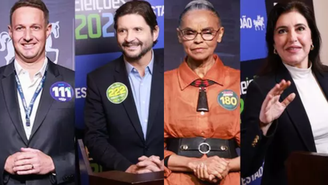 Combo Guilherme Derrite, André do Prado, Marina Silva e Simone Tebet 