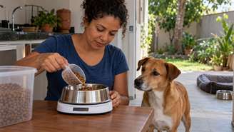Vários vizinhos ofereciam alimentos ao cachorro através do portão.