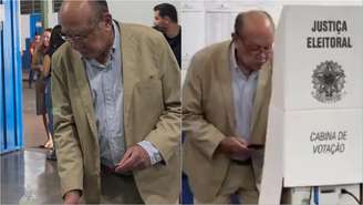 Gilmar Mendes durante votação neste domingo, 4, em Diamantino, no Mato Grosso