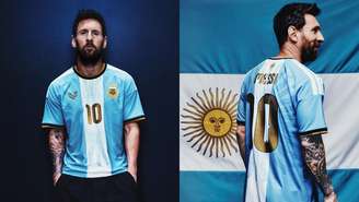 Camisa da despedida de Messi da Argentina tem detalhes dourados e Sol de Maio