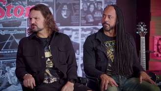 Felipe Andreoli e Marcelo Barbosa, membros do Angra, em entrevista à Rolling Stone Brasil