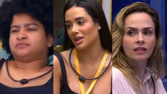 Milena, Jordana e Ana Paula Renault no BBB 26 (Reprodução/TV Globo)