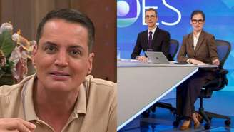 Leo Dias, César Tralli e Renata Vasconcellos (Reprodução/Band/TV Globo)
