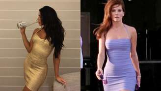 O vestido bandage reaparece com versões midi e longas, acessórios discretos e sobreposições que atualizam a peça