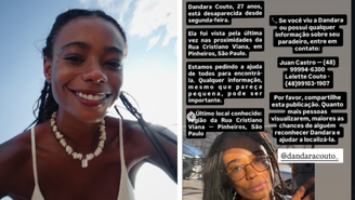 Dandara Couto está desaparecida desde segunda-feira, 7, em São Paulo