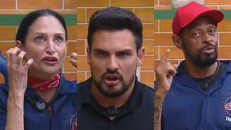 Ariela, Renê e Thaíde em A Fazenda 18 (Reprodução/Record)